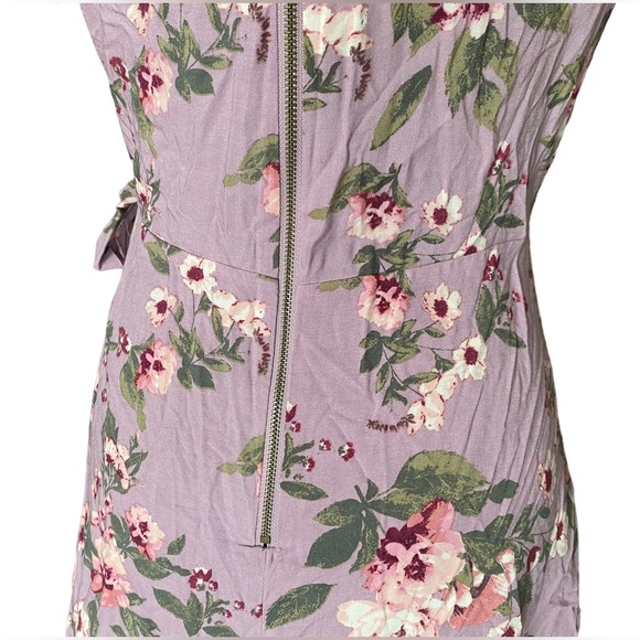 Xhilaration Lavender Floral Ruffled Babydoll Dress Preppy Collar Hem Size Small - Picture 6 of 12
